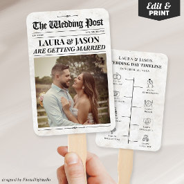 Abanico Hinchas de mano de periódico boda, hinchas del pro