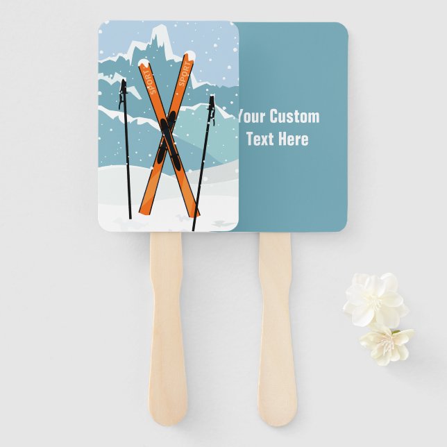 Abanico Hinchas de mano de personalizado de esquí de invie (Anverso y reverso)