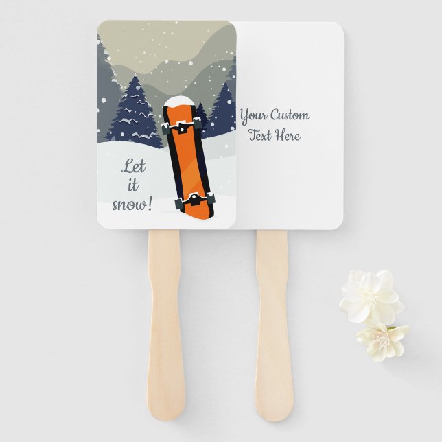 Abanico Hinchas de mano de personalizado de Snowboard de i (Anverso y reverso)