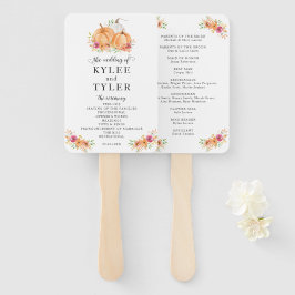 Abanico Hinchas de mano del programa de bodas de calabazas