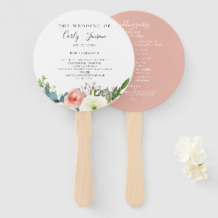Abanico Hinchas de mano del programa de casamiento floral 