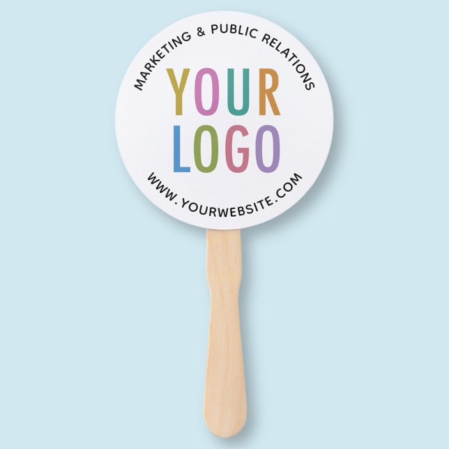 Abanico Hinchas de mano promocionales personalizados con l (MISOOK White Round Handheld Fan with Logo)