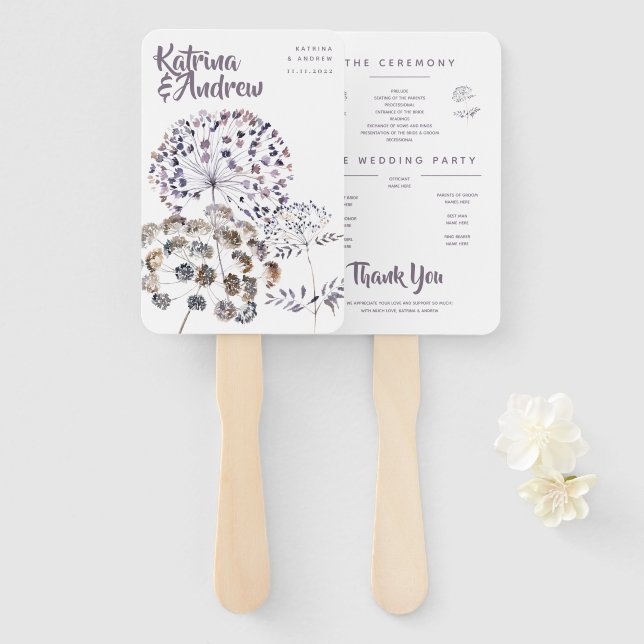 Abanico Hinchas del programa Boho Watercolor Wedding (Anverso y reverso)