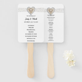 Abanico Hinchas del Programa de Boda de encaje blanco Unic