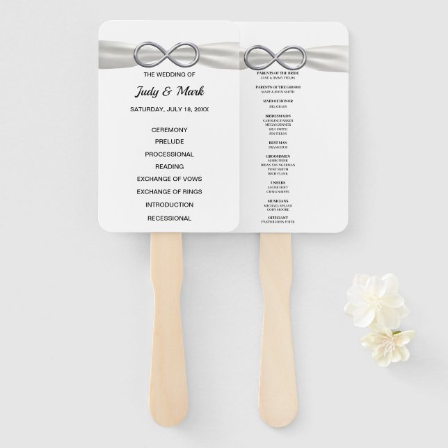 Abanico Hinchas del Programa de Boda Infinita Blanca (Anverso y reverso)