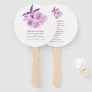 Abanico Hinchas del programa de bodas acuarela morado
