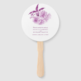 Abanico Hinchas del programa de bodas acuarela morado