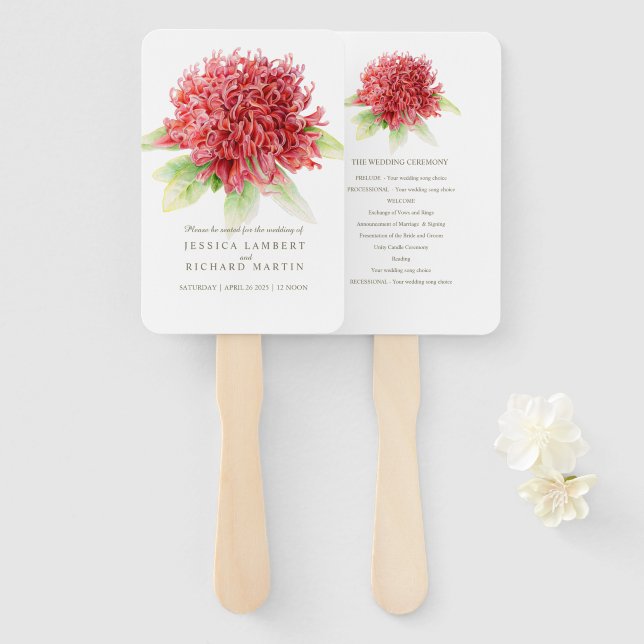 Abanico Hinchas del programa de bodas de la guerra roja (Anverso y reverso)