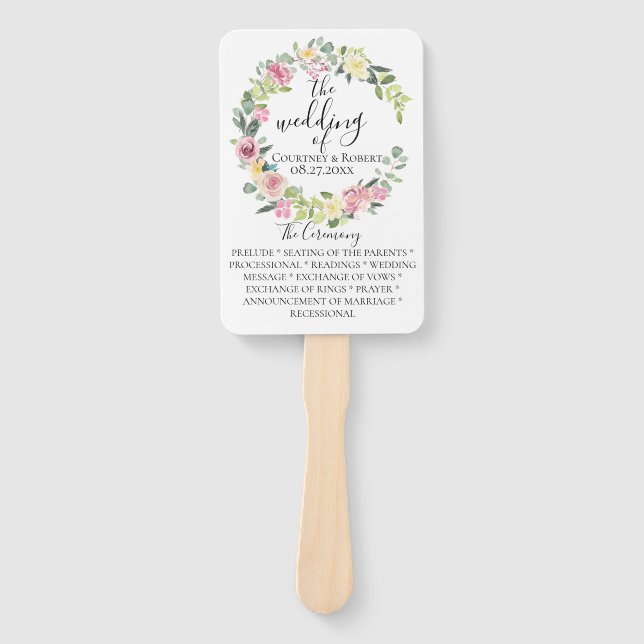 Abanico Hinchas del programa Pastel Floral Wreath Wedding (Anverso)