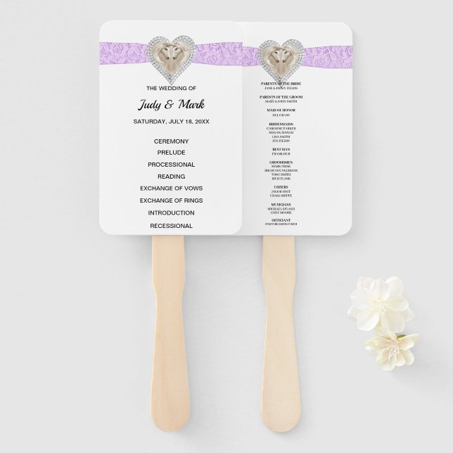 Abanico Hinchas del programa Unicorn Purple Lace Wedding (Anverso y reverso)