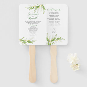 Abanico Hojas de acuarela verde botánica Boho