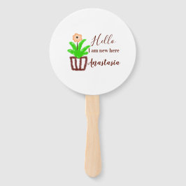 Abanico Hola, soy nuevo aquí, bebé ducha niños hoja de flo