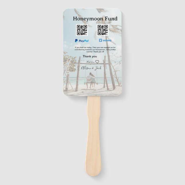 Abanico Honeymoon fund venomo paypal donation Q R couple (Anverso)