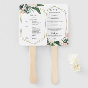Abanico Horario de Boda de Fin de Semana Floral Geométrico
