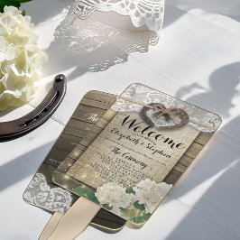 Abanico Horseshoe Hydrangea Programas de Boda de Madera Ha