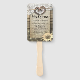 Abanico Horseshoe Sunflower Wood Programas de Boda Hand Fa