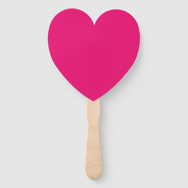 Abanico Hot Pink fuchsia heart hand fans (Anverso)