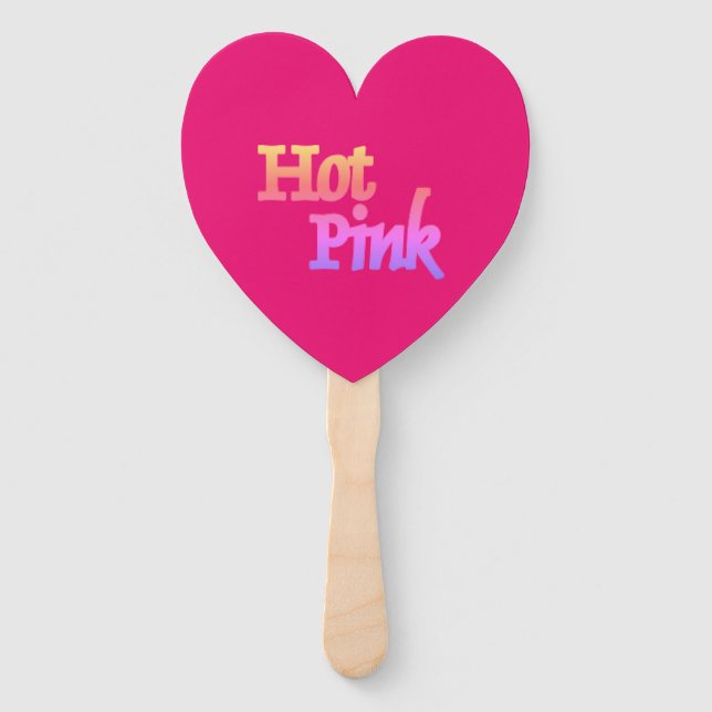 Abanico Hot Pink heart hand fans (Anverso)
