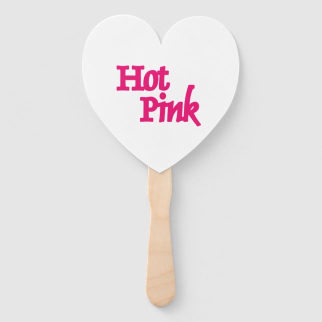 Abanico Hot Pink white heart hand fans (Anverso)