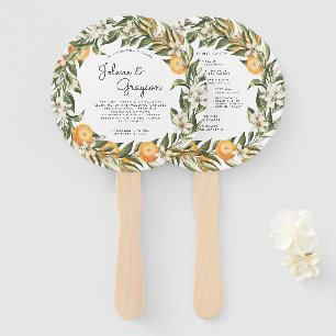 Abanico Huerto de cítricos elegante   Programa de boda Aba