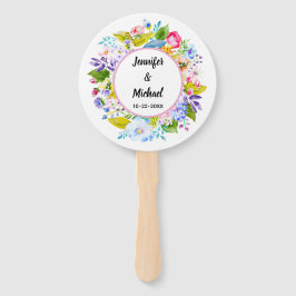 Abanico Huéspedes de Bodas románticos con flores rosadas m