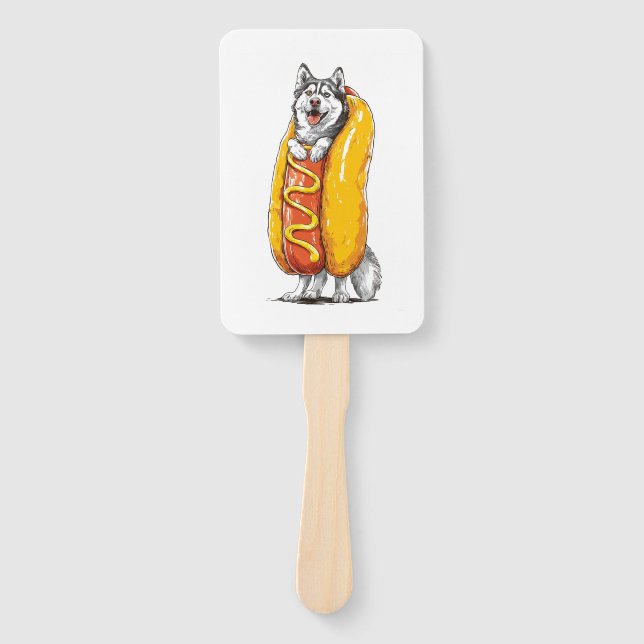 Abanico Husky de perro caliente � Disfraz divertido de com (Anverso)