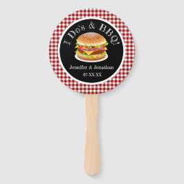 Abanico I Do y BBQ Red Gingham Hamburger Casual Boda