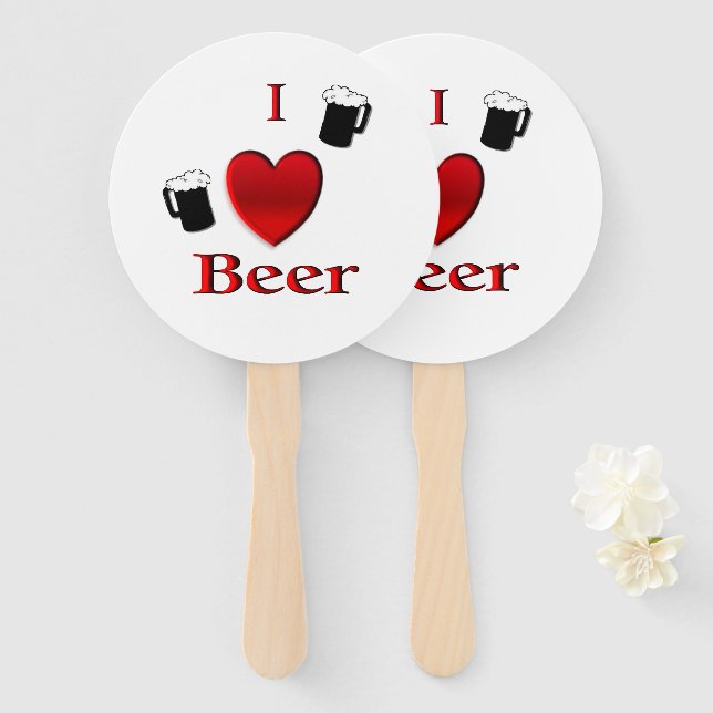 Abanico I Heart Beer Design (Anverso y reverso)
