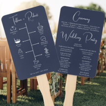 Iconos de Cronología de Boda Azul Marino Programa 