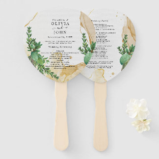 Abanico Idea de creación de acuarela abstracta de verdor