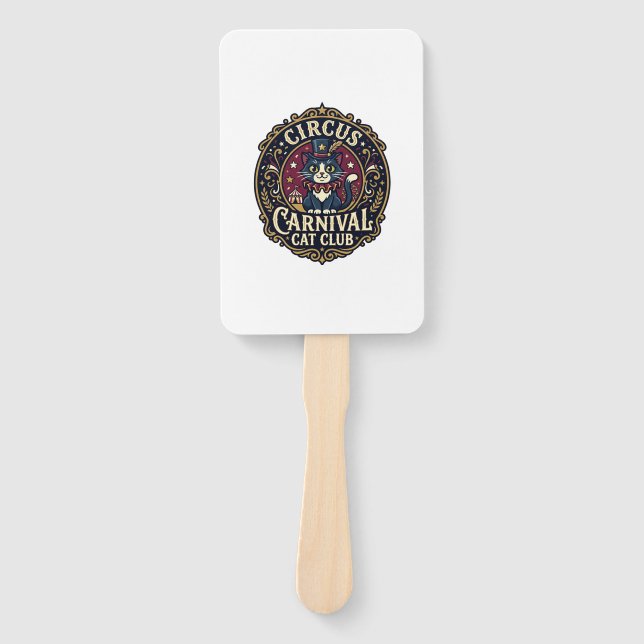 Abanico Idea de regalo de papá gato del carnaval de circo  (Anverso)