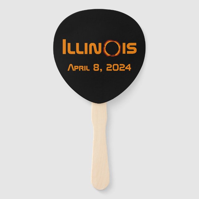 Abanico Illinois 2024 Eclipse Solar Total (Anverso)