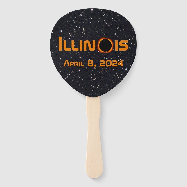 Abanico Illinois 2024 Eclipse Solar Total (Anverso)