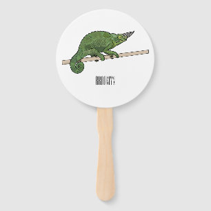 Abanico Ilustracion chameleon personalizado de Jackson