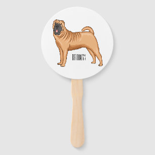 Abanico Ilustracion chino de personalizado de perro Shar-P