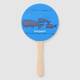 Abanico Ilustracion de ballenas personalizados migratorias