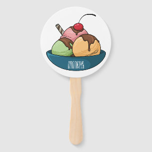 Abanico Ilustracion de helado personalizado