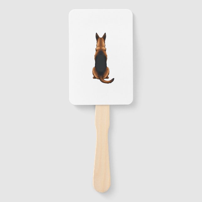 Abanico Ilustración de perro vista trasera de pastor alemá (Anverso)