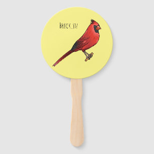 Abanico Ilustracion de personalizado de aves cardinales de