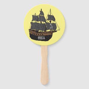 Abanico Ilustracion de personalizado de buques piratas