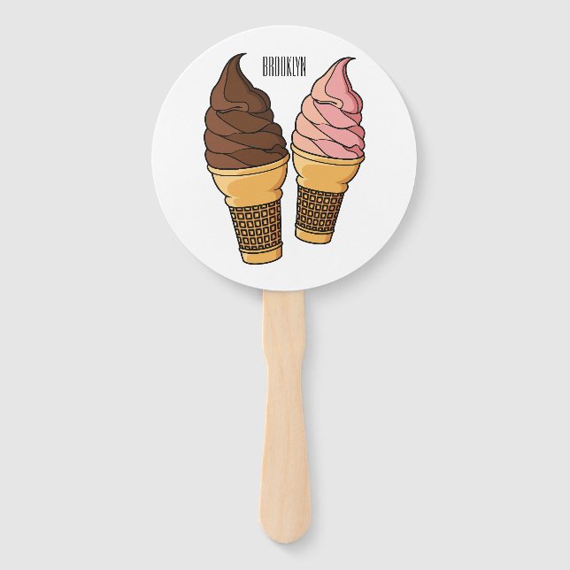 Abanico Ilustracion de personalizado de helado de cono (Anverso)