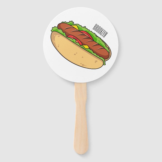 Abanico Ilustracion de personalizado de hot dog (Anverso)