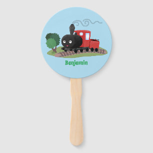 Abanico Ilustracion de personalizado de locomotora de trac