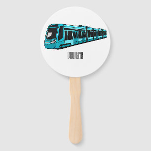 Abanico Ilustracion de personalizado de locomotora eléctri