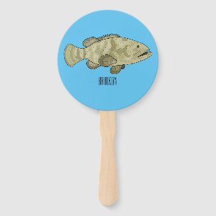 Abanico Ilustracion de personalizado de pescado de grupo