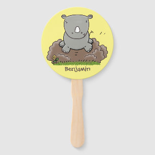 Abanico Ilustracion de personalizado de rinocerontes