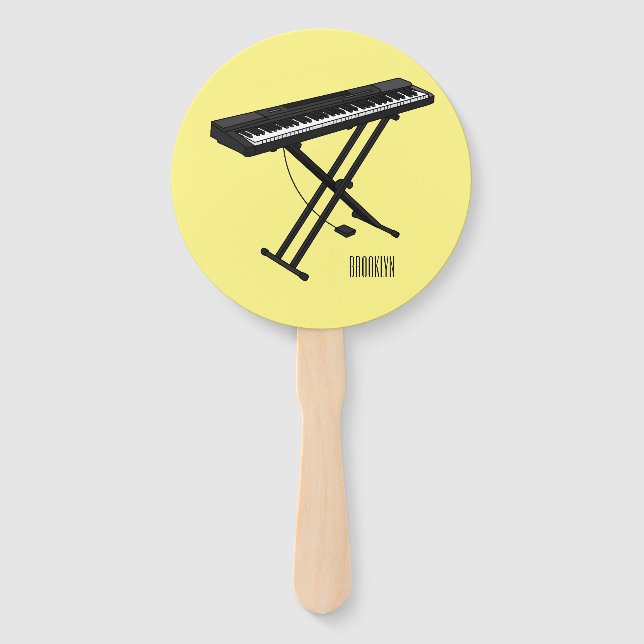 Abanico Ilustracion de piano personalizado de teclado (Anverso)