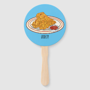 Abanico Ilustracion de pollo frito personalizado
