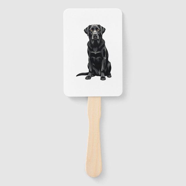 Abanico Ilustración de retrato de perro Labrador Retriever (Anverso)