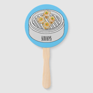Abanico Ilustracion de Shumai dim sum personalizado